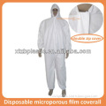 Disposable breathable microporous PU film coverall